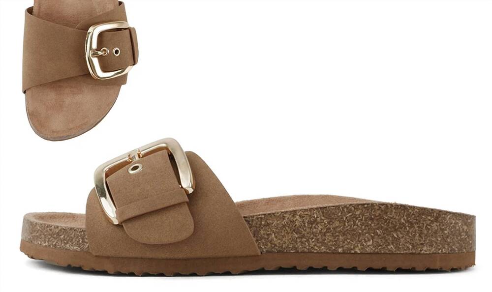 NEW SODA women's lizzy tan slide in brown